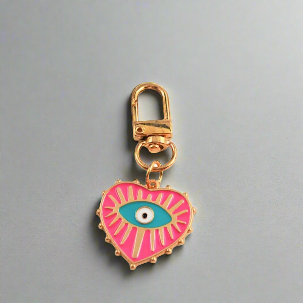 Heart Pop Evil Eye Keychain
