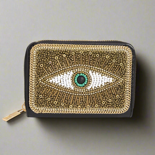 Evil Eye Beaded Wallet – Small